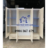 Tủ nhựa đài loan 4 cánh 1m4-1m8 giá rẻ giả gỗ