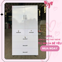 Tủ nhựa Đài Loan nhiều hộc kéo - Tủ quần áo trẻ em giá xưởng 1m6,1m8x84 NEW 100%