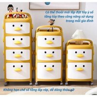 Tủ Nhựa Đựng Đồ Cao Cấp Hình Vịt Honper Cho Bé Yêu - màu sắc tươi sáng
