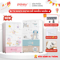 Tủ Nhựa Đựng Đồ Nhiều Ngăn PAKEY, Tủ Ngăn Có Kéo Chất Liệu Nhựa Cứng Cáp An Toàn Có Bánh Xe Di Chuyển Đa Năng Dễ Dàng