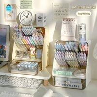 Tủ nhựa đựng đồ SNACKBAR Hộp đựng bút đa năng thiết kế nhiều ngăn có hộc tủ chống bụi decor bàn học