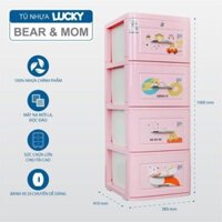 Tủ nhựa đựng quần áo 4 ngăn