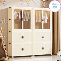 tủ nhựa đựng quần áo kikoshi cao cấp hàng chất lượng cao, tủ để quần áo gấp gọn nắp mở hít nam châm 7400