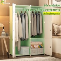 Tủ nhựa đựng quần áo nhiều ngăn DION, tủ xếp quần áo, tủ để quần áo xanh bơ, tủ treo quần áo