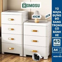 Tủ Nhựa Đựng Quần Áo, Tủ Nhựa Nhiều Ngăn Tay Kéo Mạ Vàng Sang Trọng TUN-020