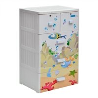 Tủ nhựa đựng quần áo- Tủ Quần Áo Trẻ Em Panda-Pucca 4 Tầng Song Long Plastic