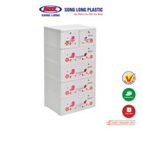 Tủ nhựa đựng quần áo- Tủ Quần Áo Trẻ Em Panda-Pucca 5 Tầng Song Long Plastic