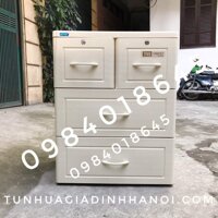 Tủ Nhựa Duy Tân 3 Tầng 4 Ngăn Vân Gỗ Trắng