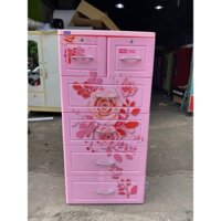 Tủ nhựa duy tân 5 tầng 6 ngăn màu hồng