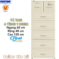 Tủ nhựa duy tân 6 Tầng-7 Ngăn Màu Trắng VÂN GỖ