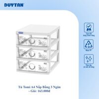 Tủ nhựa DUY TÂN A4 nắp bằng 3 ngăn 26 x 34.2 x 31 cm - 33434 - TRẮNG