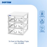 Tủ nhựa DUY TÂN A4 nắp bằng 3 ngăn 26 x 34.2 x 31 cm - 33434 - TRẮNG