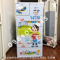 Tủ Nhựa Duy Tân Bé Trai Đá Bóng 5 Tầng – Tabi Xanh Dương