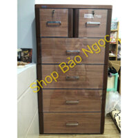 Tủ nhựa Duy Tân Tabi L 5 tầng 6 hộc mẫu Nâu gỗ