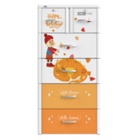 Tủ nhựa Duy Tân Tabi L 5 tầng màu trắng rồng mùa thu