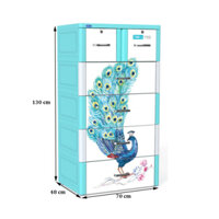 Tủ nhựa Duy Tân Tabi L 5 tầng, 6 ngăn kéo, màu xanh dương + rồng + mùa đông