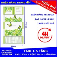 Tủ nhựa Duy Tân TABI-L 5 tầng (Bướm lá xanh) - chất liệu nhựa PP/ABS kiểu dáng hiện đại thiết kế tiện lợi kích thước 70 x 48 x 130cm [bonus]