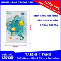 Tủ nhựa Duy Tân TABI-S 4 tầng (Trắng) - Họa tiết ngẫu nhiên [bonus]