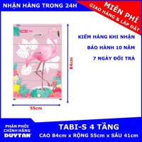 Tủ nhựa Duy Tân TABI-S 4 tầng (Hồng) - Họa tiết ngẫu nhiên [bonus]