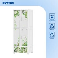 Tủ Nhựa Duy Tân Wing 4 cánh 1 ngăn - Trắng - Họa tiết ngẫu nhiên