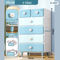 Tủ Nhựa Gấu Thỏ Brown & Conny 5 Tầng có 2 ngăn trên cùng Đựng Quần Áo Đồ Dùng Trẻ Em
