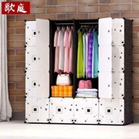 TỦ NHỰA GHÉP MẪU ĐEN CỬA Ô VUÔNG