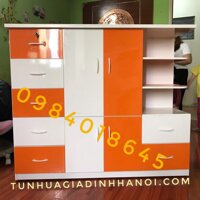 Tủ nhựa giả gỗ C145 – Cam trắng