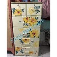 Tủ nhựa KATA 5 tầng 6 ngăn mẫu Hoa cúc vàng (Giao Siêu Tốc)