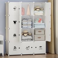 💥TỦ NHỰA LẮP GHÉP 12 Ô SÂU 47cm. Tặng kèm 2 treo đồ. Thân trắng cửa quần áo.