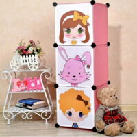 TỦ NHỰA LẮP GHÉP 3 Ô ĐỰNG ĐỒ CHO BÉ