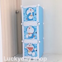 Tủ nhựa lắp thông minh luckyday 3 ngăn doremon
