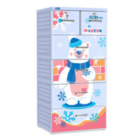 Tủ nhựa MINA 5 tầng cao cấp, chất lượng, giá rẻ, chính hãng Nhựa Duy Tân - Xanh dương gấu tuyết