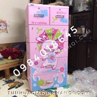 Tủ nhựa Mina Duy Tân 5 Tầng 6 Ngăn Thỏ Hồng