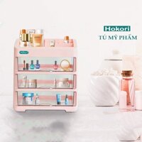 Tủ nhựa mini đa năng trong suốt, tủ nhựa để bàn tiện ích Hokori