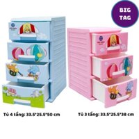 tủ nhựa mini kitty nhiều tầng, tủ nhựa để bàn kitty hàng cao cấp