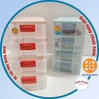 Tủ nhựa mini trong suốt 3 tầng, 4 tầng Việt Nhật (MS:3683/3684), Tủ mini để bàn đựng mỹ phẩm, đồ dùng đa năng -th07