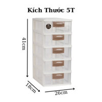 Tủ Nhựa Mini Việt Nhật Hokori, Trong Suốt để Bàn 3,4,5 tầng Đa Năng Gọn Gàng Chính Hãng