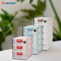Tủ Nhựa Mini Việt Nhật, Trong Suốt để Bàn 3,4,5 tầng, Đa Năng