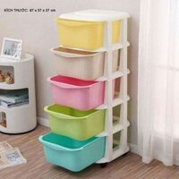 TỦ NHỰA NGĂN KÉO 5 TẦNG CÓ BÁNH XE
