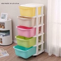 TỦ NHỰA NGĂN KÉO 5 TẦNG CÓ BÁNH XE