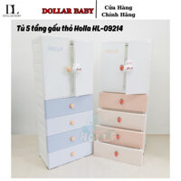 Tủ Nhựa Ngăn Kéo 5 Tầng Gấu Thỏ Sasa Lubi Đựng Quần Áo Bỉm Sữa Vật Dụng Ngộ Nghĩnh