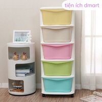 tủ nhựa ngăn kéo đa sắc 5 tầng, tủ nhựa đựng quần áo có bánh xe nhựa cao cấp