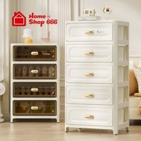 Tủ nhựa ngăn kéo dày, tủ đầu giường nhiều tầng, tủ đựng đồ chơi và đồ ăn vặt