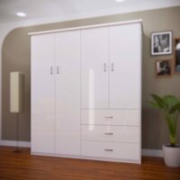 Tủ nhựa QA167 - 2 buồng to, 3 ngăn kéo to 1 buồng, màu trắng