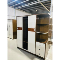 Tủ Nhựa Quần Áo 3 Cánh 1  Kệ 1m6 x 1m85 x 50cm Cánh Lùa Hiện Đại Sang Trọng