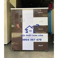 Tủ nhựa quần áo 5 tầng 2 cánh trắng đen ngang 1m06 x cao 1m25