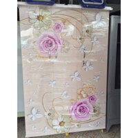 Tủ nhựa quần áo  đài loan 1m8 x1m2 in hình 3D - hình 3