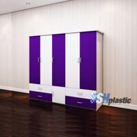 Tủ nhựa quần áo người lớn 5 cánh 4 ngăn / SHplastic TL20