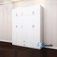 Tủ nhựa quần áo người lớn kịch trần 5 cánh 2 ngăn / SHplastic TL22