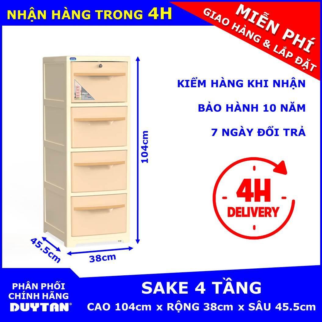 Tủ nhựa Sake Duy Tân, 4 tầng có khóa